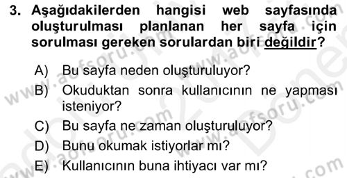 Web Okuryazarlığı Dersi 2017 - 2018 Yılı (Final) Dönem Sonu Sınav Soruları 3. Soru