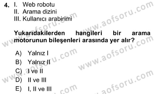 Web Okuryazarlığı Dersi 2017 - 2018 Yılı (Final) Dönem Sonu Sınav Soruları 4. Soru