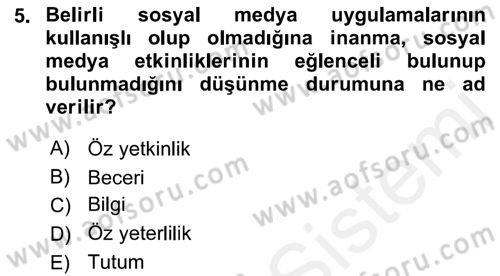 Web Okuryazarlığı Dersi 2017 - 2018 Yılı (Final) Dönem Sonu Sınav Soruları 5. Soru