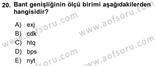 Web Okuryazarlığı Dersi 2018 - 2019 Yılı 3 Ders Sınav Soruları 20. Soru
