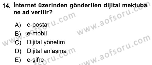 Web Okuryazarlığı Dersi 2018 - 2019 Yılı (Final) Dönem Sonu Sınavı 14. Soru