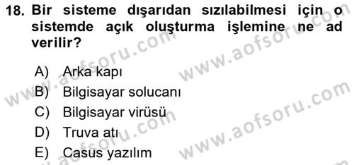 Web Okuryazarlığı Dersi 2018 - 2019 Yılı Yaz Okulu Sınav Soruları 18. Soru