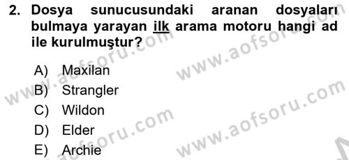 Web Okuryazarlığı Dersi 2018 - 2019 Yılı Yaz Okulu Sınav Soruları 2. Soru
