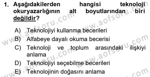 Web Okuryazarlığı Dersi 2019 - 2020 Yılı (Vize) Ara Sınav Soruları 1. Soru