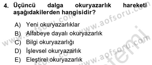 Web Okuryazarlığı Dersi 2019 - 2020 Yılı (Vize) Ara Sınav Soruları 4. Soru