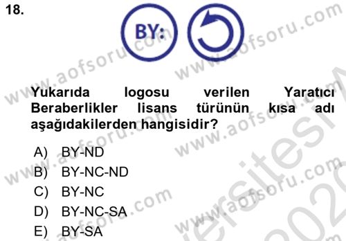 Web Okuryazarlığı Dersi 2019 - 2020 Yılı (Final) Dönem Sonu Sınav Soruları 18. Soru