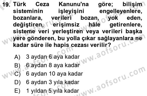 Web Okuryazarlığı Dersi 2019 - 2020 Yılı (Final) Dönem Sonu Sınav Soruları 19. Soru