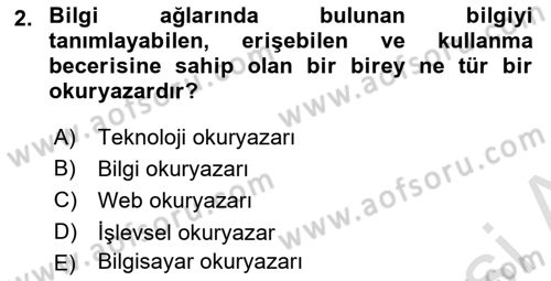 Web Okuryazarlığı Dersi 2019 - 2020 Yılı (Final) Dönem Sonu Sınav Soruları 2. Soru