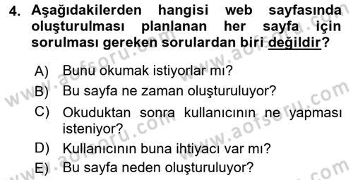 Web Okuryazarlığı Dersi 2019 - 2020 Yılı (Final) Dönem Sonu Sınav Soruları 4. Soru