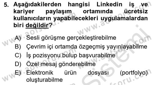 Web Okuryazarlığı Dersi 2019 - 2020 Yılı (Final) Dönem Sonu Sınav Soruları 5. Soru