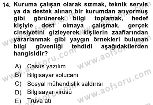 Web Okuryazarlığı Dersi 2021 - 2022 Yılı (Final) Dönem Sonu Sınav Soruları 14. Soru