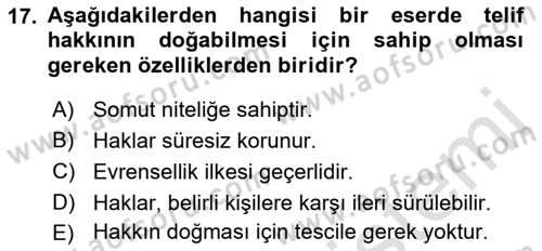 Web Okuryazarlığı Dersi 2021 - 2022 Yılı (Final) Dönem Sonu Sınav Soruları 17. Soru