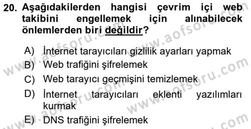 Web Okuryazarlığı Dersi 2021 - 2022 Yılı (Final) Dönem Sonu Sınav Soruları 20. Soru