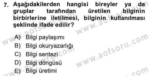 Web Okuryazarlığı Dersi 2021 - 2022 Yılı (Final) Dönem Sonu Sınav Soruları 7. Soru