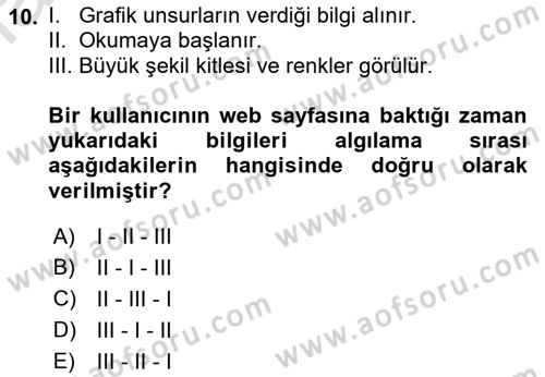 Web Okuryazarlığı Dersi 2021 - 2022 Yılı Yaz Okulu Sınav Soruları 10. Soru