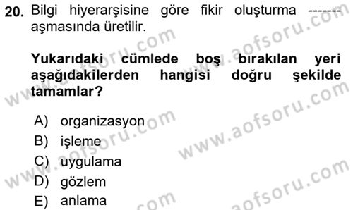 Web Okuryazarlığı Dersi 2023 - 2024 Yılı (Final) Dönem Sonu Sınavı 20. Soru