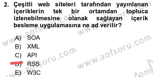 Web Okuryazarlığı Dersi 2023 - 2024 Yılı Yaz Okulu Sınav Soruları 2. Soru