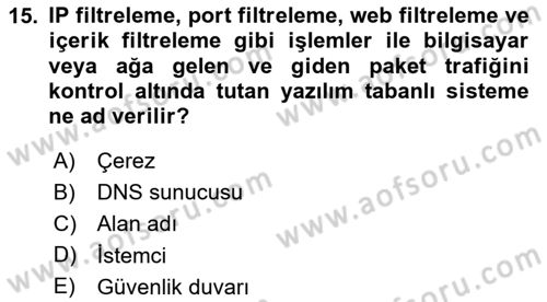Web Okuryazarlığı Dersi 2024 - 2025 Yılı (Final) Dönem Sonu Sınav Soruları 15. Soru
