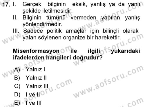 Web Okuryazarlığı Dersi 2024 - 2025 Yılı (Final) Dönem Sonu Sınav Soruları 17. Soru