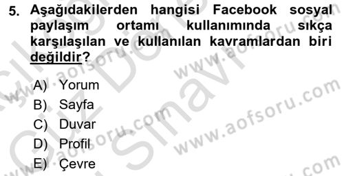 Web Okuryazarlığı Dersi 2024 - 2025 Yılı (Final) Dönem Sonu Sınav Soruları 5. Soru