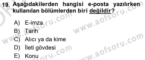 Web Okuryazarlığı Dersi 2024 - 2025 Yılı Yaz Okulu Sınav Soruları 19. Soru