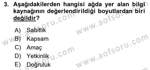 Web Okuryazarlığı Dersi 2024 - 2025 Yılı Yaz Okulu Sınav Soruları 3. Soru