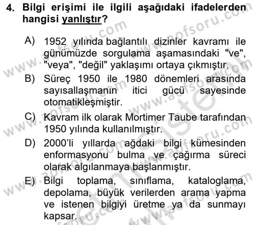 Web Okuryazarlığı Dersi 2024 - 2025 Yılı Yaz Okulu Sınav Soruları 4. Soru