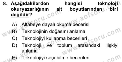 Web Okuryazarlığı Dersi 2025 - 2026 Yılı (Vize) Ara Sınav Soruları 8. Soru