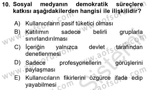 Web Okuryazarlığı Dersi 2025 - 2026 Yılı (Final) Dönem Sonu Sınav Soruları 10. Soru
