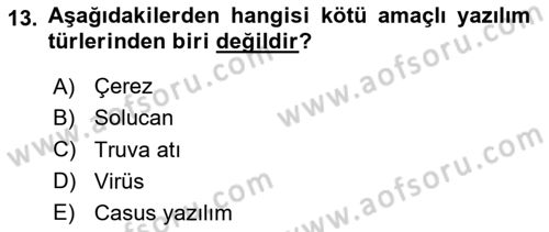 Web Okuryazarlığı Dersi 2025 - 2026 Yılı (Final) Dönem Sonu Sınav Soruları 13. Soru
