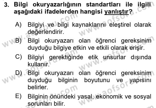 Web Okuryazarlığı Dersi 2025 - 2026 Yılı (Final) Dönem Sonu Sınav Soruları 3. Soru