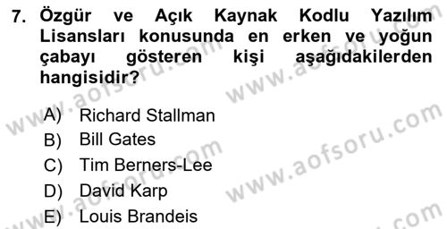 Web Okuryazarlığı Dersi 2025 - 2026 Yılı (Final) Dönem Sonu Sınav Soruları 7. Soru