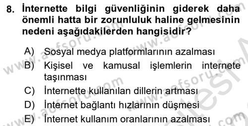 Web Okuryazarlığı Dersi 2025 - 2026 Yılı (Final) Dönem Sonu Sınav Soruları 8. Soru