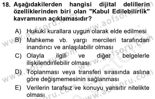Web’de Telif Hakları ve Etik Dersi 2017 - 2018 Yılı 3 Ders Sınav Soruları 18. Soru