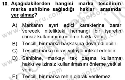 Web’de Telif Hakları ve Etik Dersi 2018 - 2019 Yılı 3 Ders Sınav Soruları 10. Soru
