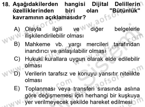 Web’de Telif Hakları ve Etik Dersi 2018 - 2019 Yılı 3 Ders Sınav Soruları 18. Soru