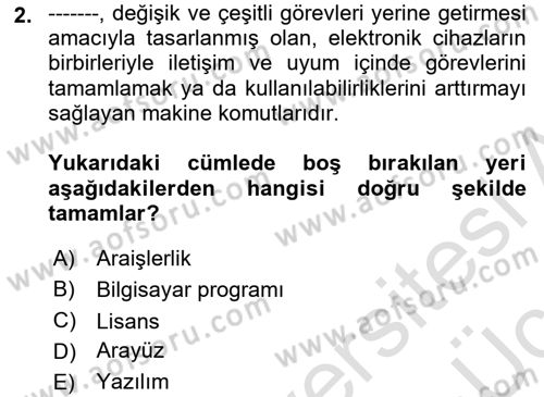 Web’de Telif Hakları ve Etik Dersi 2018 - 2019 Yılı 3 Ders Sınav Soruları 2. Soru
