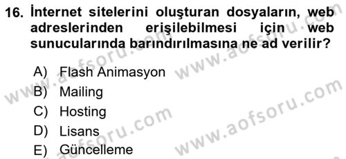 Web’de Telif Hakları ve Etik Dersi 2018 - 2019 Yılı (Final) Dönem Sonu Sınav Soruları 16. Soru