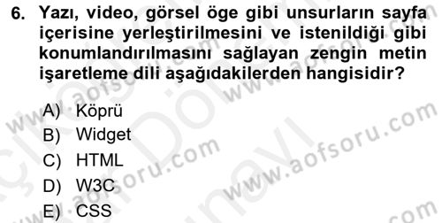 Web’de Telif Hakları ve Etik Dersi 2018 - 2019 Yılı (Final) Dönem Sonu Sınav Soruları 6. Soru