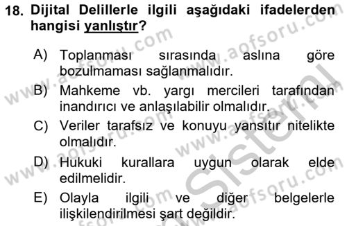 Web’de Telif Hakları ve Etik Dersi 2018 - 2019 Yılı Yaz Okulu Sınav Soruları 18. Soru