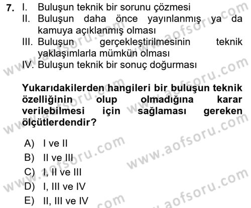 Web’de Telif Hakları ve Etik Dersi 2018 - 2019 Yılı Yaz Okulu Sınav Soruları 7. Soru