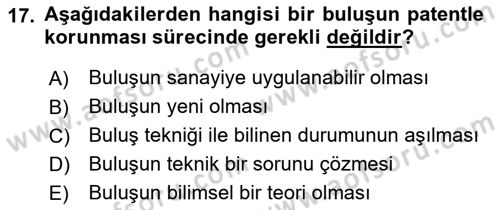 Web’de Telif Hakları ve Etik Dersi 2021 - 2022 Yılı (Vize) Ara Sınav Soruları 17. Soru