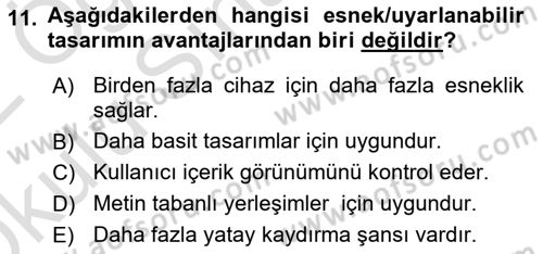 Web’de Telif Hakları ve Etik Dersi 2021 - 2022 Yılı Yaz Okulu Sınav Soruları 11. Soru