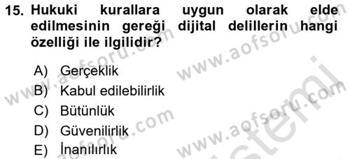 Web’de Telif Hakları ve Etik Dersi 2021 - 2022 Yılı Yaz Okulu Sınav Soruları 15. Soru
