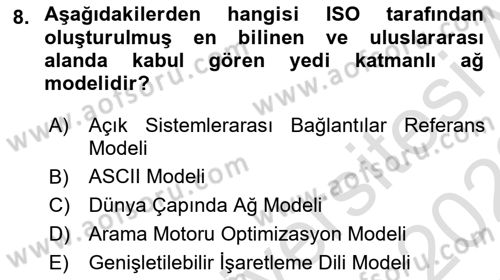 Web’de Telif Hakları ve Etik Dersi 2021 - 2022 Yılı Yaz Okulu Sınav Soruları 8. Soru