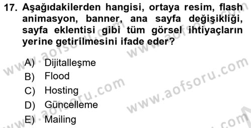 Web’de Telif Hakları ve Etik Dersi 2022 - 2023 Yılı Yaz Okulu Sınav Soruları 17. Soru