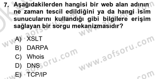 Web’de Telif Hakları ve Etik Dersi 2022 - 2023 Yılı Yaz Okulu Sınav Soruları 7. Soru