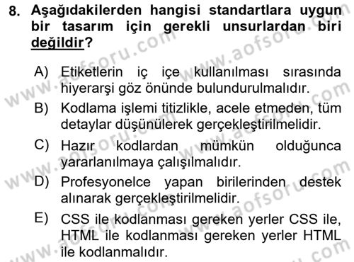 Web’de Telif Hakları ve Etik Dersi 2022 - 2023 Yılı Yaz Okulu Sınav Soruları 8. Soru