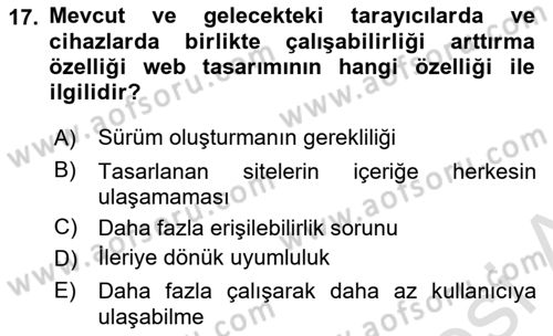 Web’de Telif Hakları ve Etik Dersi 2023 - 2024 Yılı (Vize) Ara Sınav Soruları 17. Soru