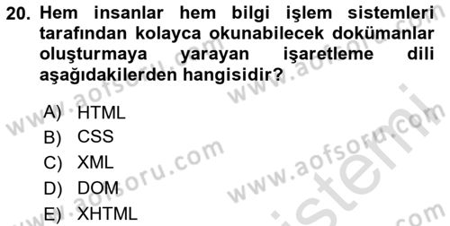 Web’de Telif Hakları ve Etik Dersi 2023 - 2024 Yılı (Vize) Ara Sınav Soruları 20. Soru